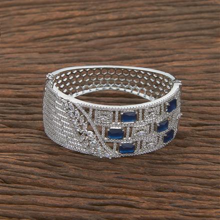 Cubic Zirconia Broad Kada With Rhodium Plating