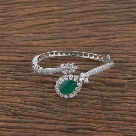 Cubic Zirconia Classic Kada With Rhodium Plating