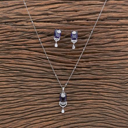 Cubic Zirconia Classic Pendant Set With Rhodium Plating