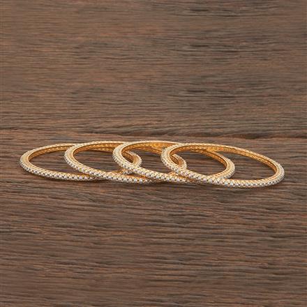Cubic Zirconia Moti Bangles With Gold Plating