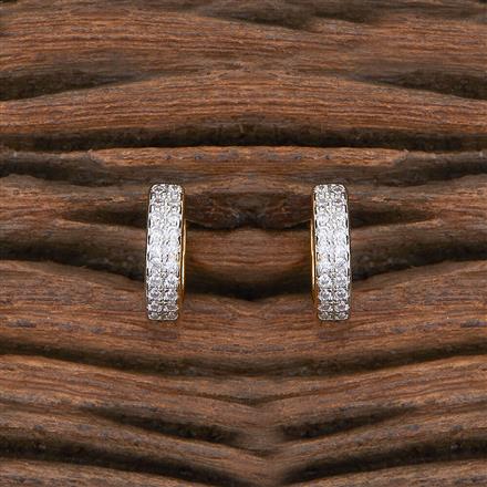 Cubic Zirconia Delicate Bali With 2 Tone Plating