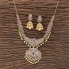 Cubic Zirconia Pearl Necklace With Gold Plating