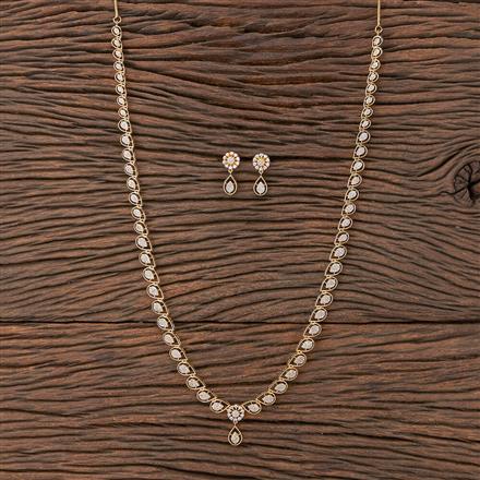 Cubic Zirconia Long Necklace With Gold Plating