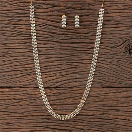 Cubic Zirconia Long Necklace With Gold Plating