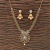 Cubic Zirconia South Indian Necklace With Gold Plating