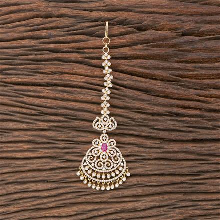 Cubic Zirconia Classic Tikka With Gold Plating