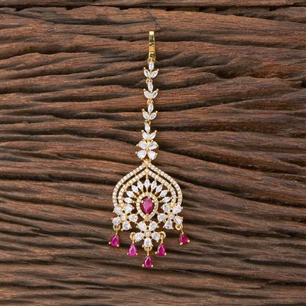 Cubic Zirconia Delicate Tikka With Gold Plating