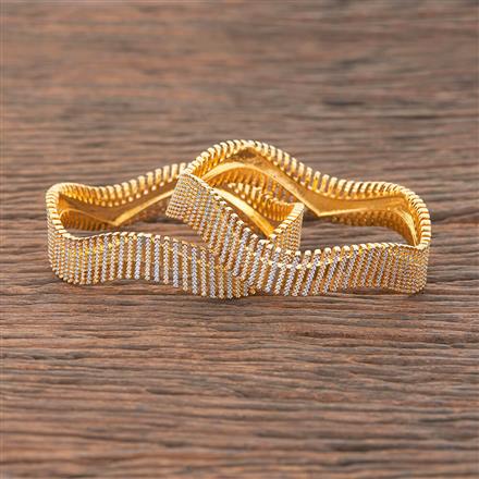 Cubic Zirconia Classic Bangles With 2 Tone Plating