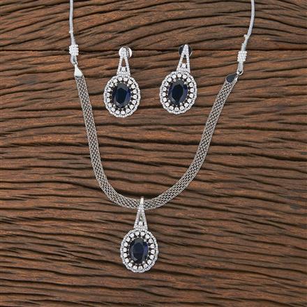 Cubic Zirconia Classic Pendant Set With Rhodium Plating