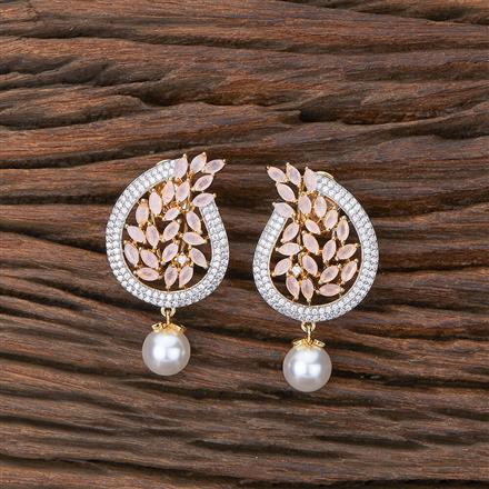 Cubic Zirconia Moti Earring With 2 Tone Plating