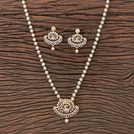 Cubic ZirconiaMoti Mala Necklace With Gold Plating