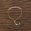 Cubic Zirconia Adjustable Bracelet With Rhodium Gold Plating