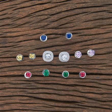 Cubic Zirconia Changeable Tops With Rhodium Plating