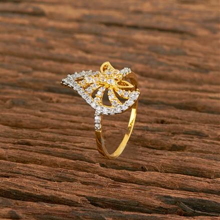 Cubic Zirconia Classic Ring With 2 Tone Plating