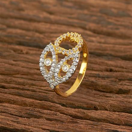 Cubic Zirconia Classic Ring With 2 Tone Plating