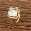 Cubic Zirconia Classic Ring With 2 Tone Plating