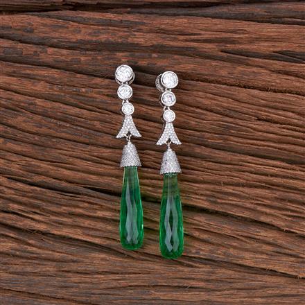 Cubic Zirconia Classic Earring With Rhodium Plating