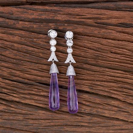 Cubic Zirconia Classic Earring With Rhodium Plating