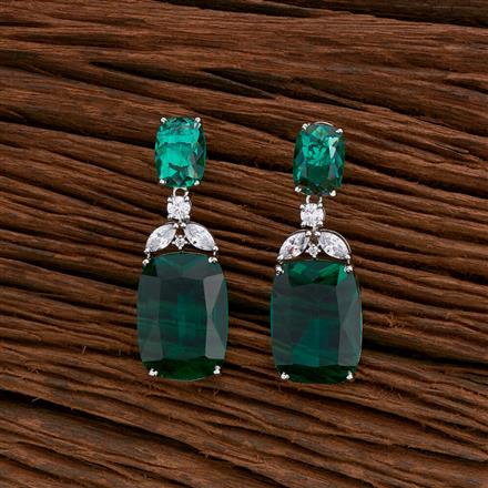 Cubic Zirconia Classic Earring With Rhodium Plating