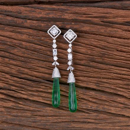 Cubic Zirconia Classic Earring With Rhodium Plating