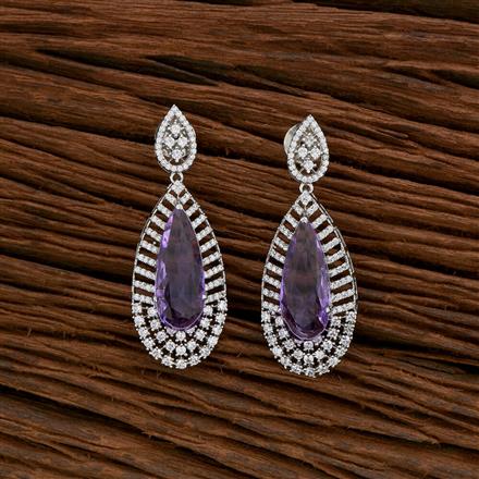 Cubic Zirconia Classic Earring With Rhodium Plating