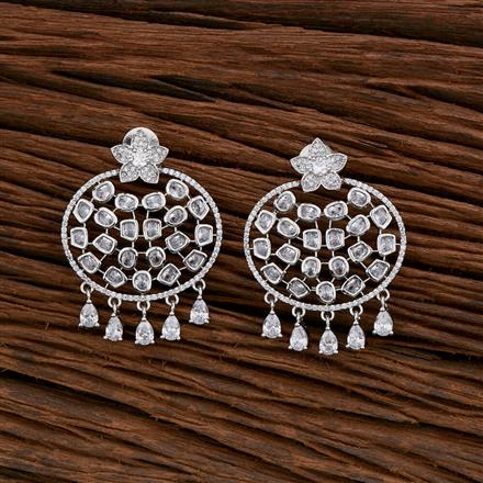 Cubic Zirconia Classic Earring With Black 2 Tone Rhodium Plating