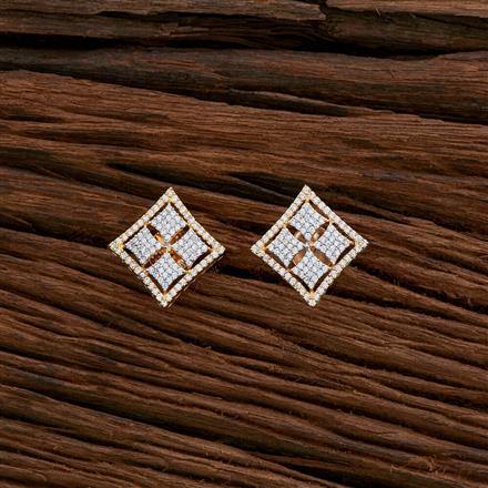 Cubic Zirconia Tops With 2 Tone Rhodium Plating