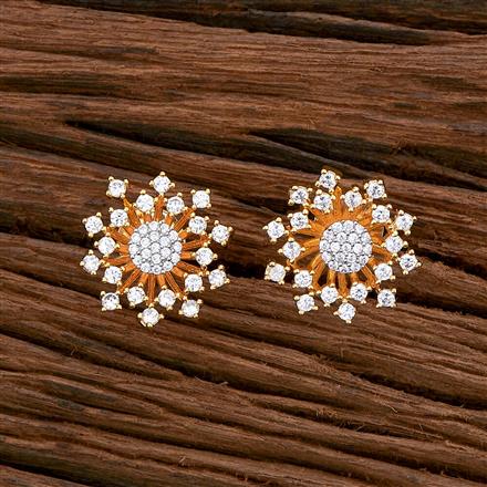 Cubic Zirconia Tops With 2 Tone Rhodium Plating