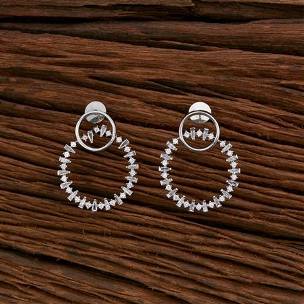 Cubic Zirconia Classic Earring With Black 2 Tone Rhodium Plating