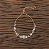 Cubic Zirconia Adjustable Bracelet With 2 Tone Rhodium Plating