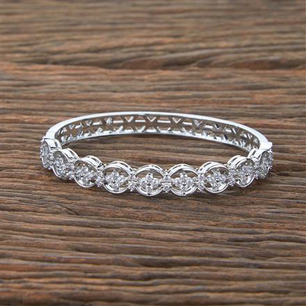 Cubic Zirconia Classic Kada With 2 Tone Rhodium Plating