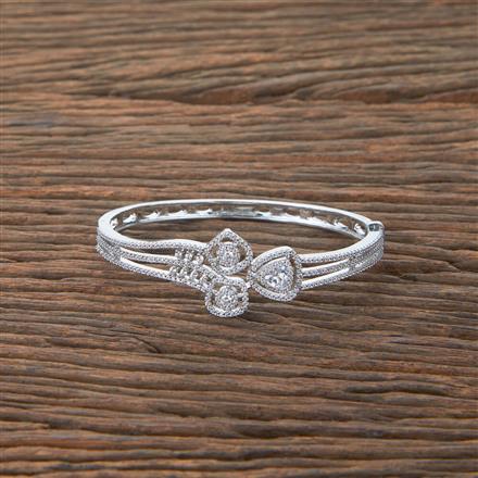 Cubic Zirconia Classic Kada With 2 Tone Rhodium Plating