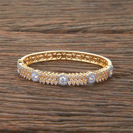 Cubic Zirconia Delicate Kada With 2 Tone Rhodium Plating