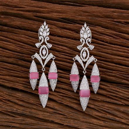 Cubic Zirconia Classic Earring With Rhodium Plating