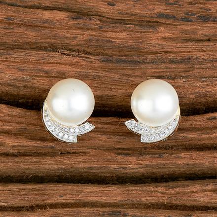 Cubic Zirconia Tops With 2 Tone Rhodium Plating