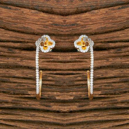 Cubic Zirconia Delicate Bali With 2 Tone Rhodium Plating