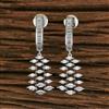 Cubic Zirconia Short Earring With 2 Tone Rhodium Plating