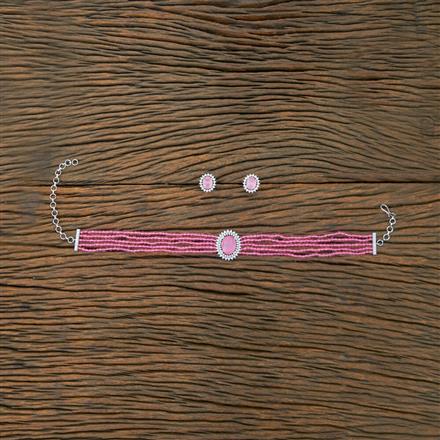 Cz Mala Necklace With Rhodium Plating