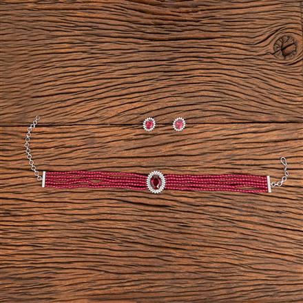 Cz Mala Necklace With Rhodium Plating