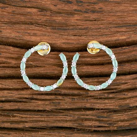 Cubic Zirconia Short Earring With 2 Tone Plating