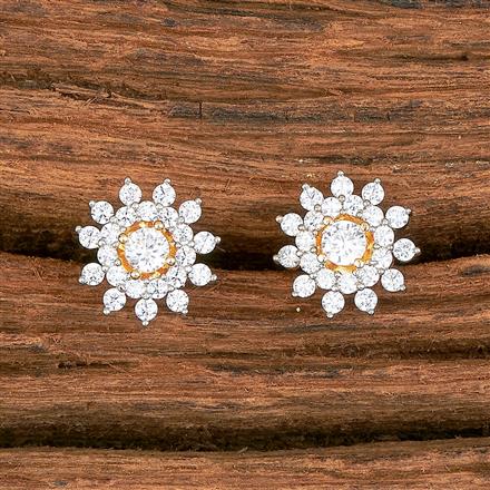 Cubic Zirconia Tops With 2 Tone Rhodium Plating