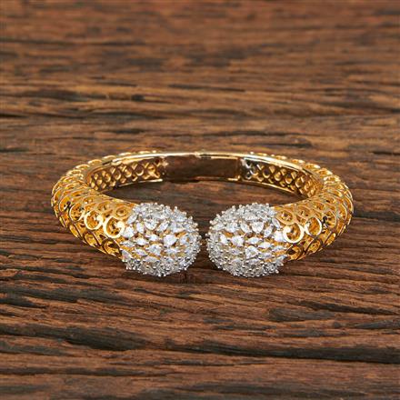 Cubic Zirconia Classic Kada With 2 Tone Rhodium Plating