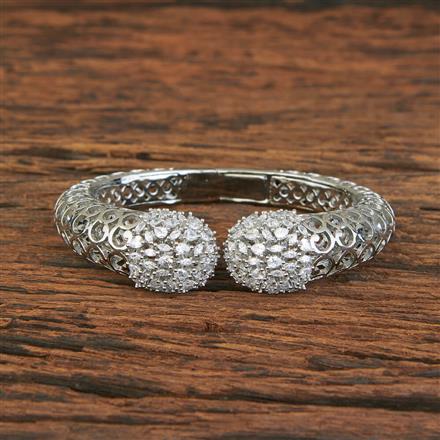 Cubic Zirconia Classic Kada With 2 Tone Rhodium Plating