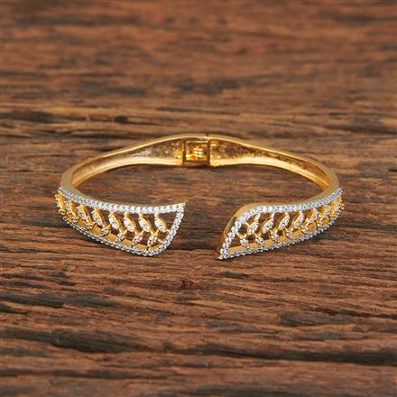 Cubic Zirconia Classic Kada With 2 Tone Rhodium Plating