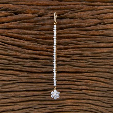 Cubic Zirconia Delicate Tikka With 2 Tone Rhodium Plating
