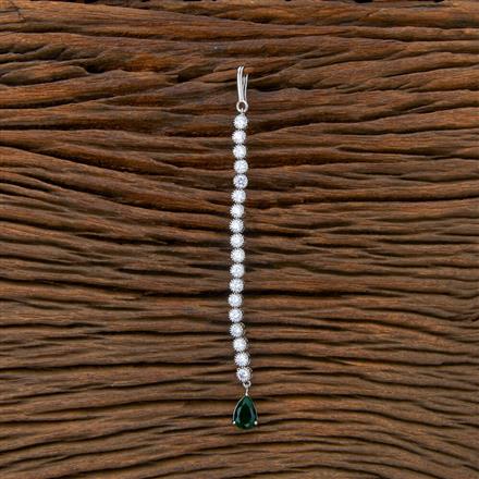 Cubic Zirconia Delicate Tikka With Rhodium Plating