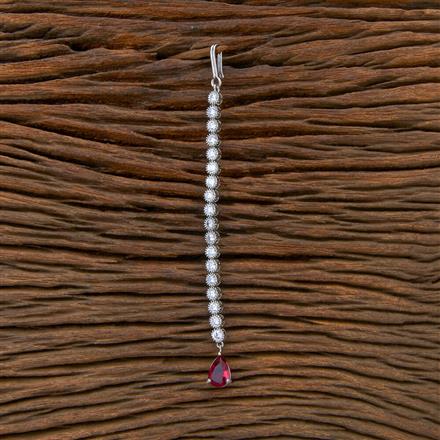 Cubic Zirconia Delicate Tikka With Rhodium Plating