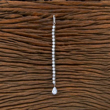 Cubic Zirconia Delicate Tikka With Rhodium Plating