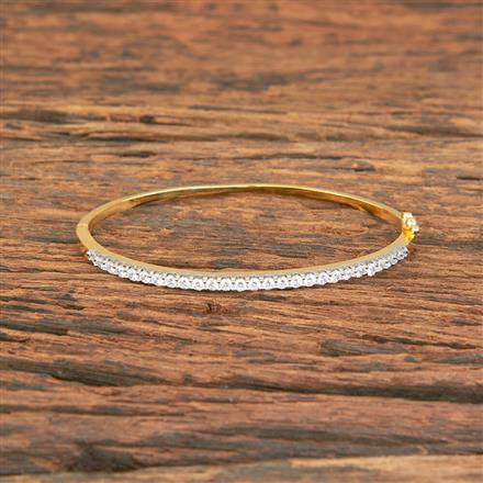 Cubic Zirconia Delicate Kada With 2 Tone Rhodium Plating