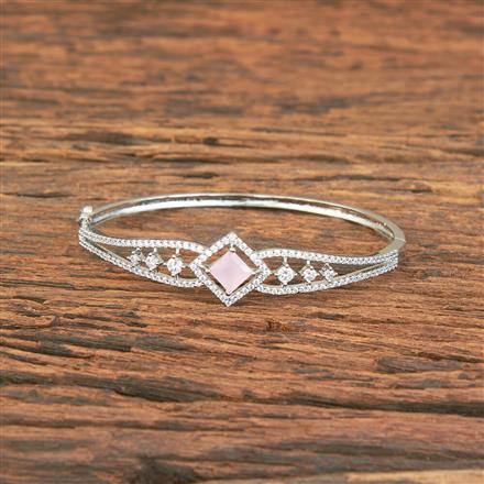 Cubic Zirconia Delicate Kada With Rhodium Plating